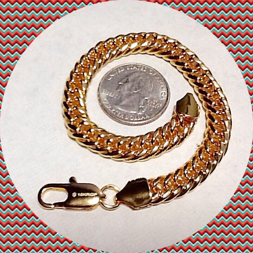 Bracelet 18K YGP “Thick & Chunky” Link 7 1/4" long NWOT Gift Boxed